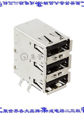33UBAR-TSN1R 连接器USB-A叠接式插座12POS通孔直角