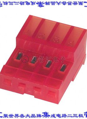 3-640440-4 矩形连接器4POS插座2.54mm母插口红色IDC锡自由悬挂直