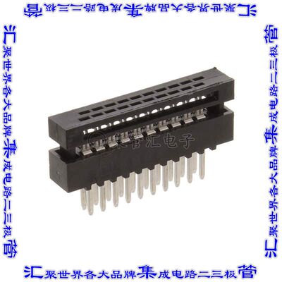 FFMD-10-01 连接器20POS带状缆线2排0.64mm通孔IDC30AWG黑色