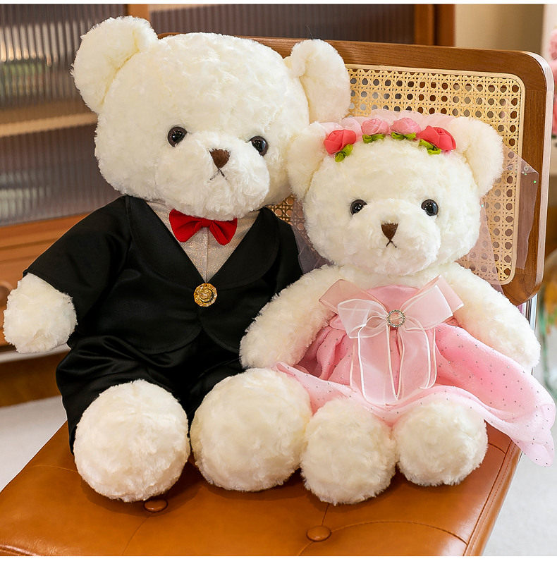 泰迪熊情侣表白玩偶女生毛绒玩具抱枕可爱小熊公仔一对结婚礼物