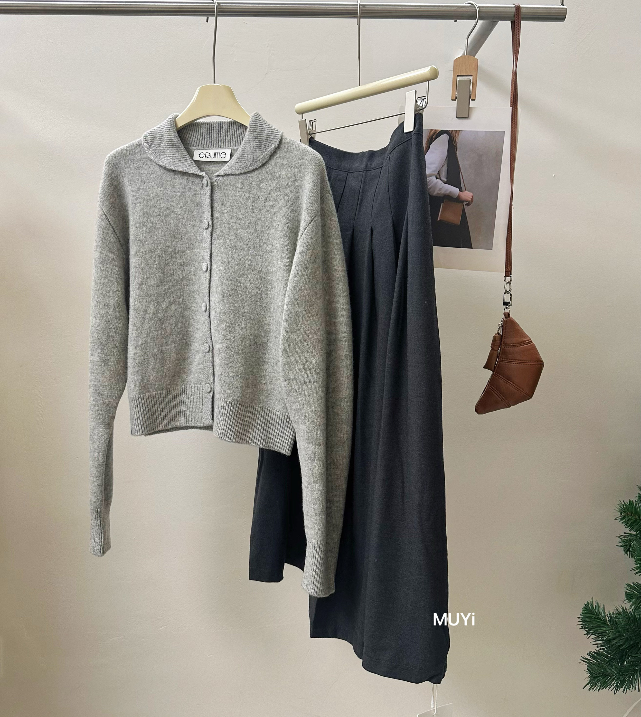 韩系正品/24年秋冬新甜美ins风复古单排扣小翻领针织衫全羊毛