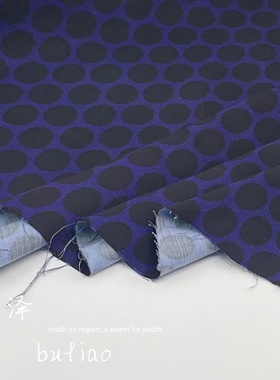 进口全棉  深紫色低黑色波点圆点微廓时装面料 外套连衣裙 套装