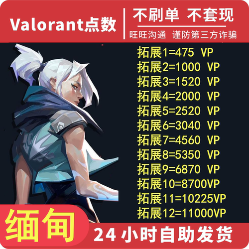 valorant瓦罗兰特缅甸区vp点数充值 无畏契约MMR缅甸服 激活码CDK