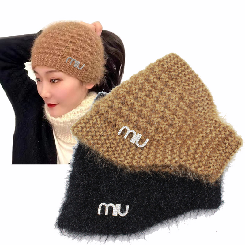 弹力束发带帽加厚秋冬保暖手工帽