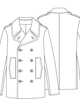 专业服装设计开发休闲商务男装大衣定制款式设计AI矢量图高代画图