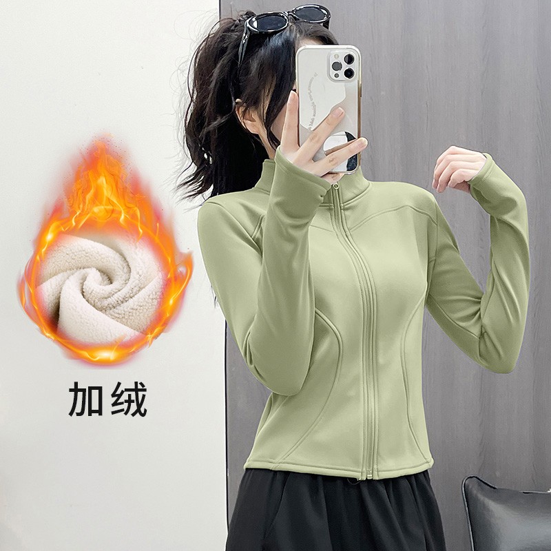 长袖秋冬加绒外套晨跑运动瑜伽服