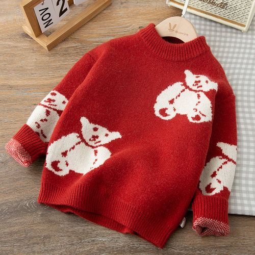 亲子款加厚套头针织毛衣