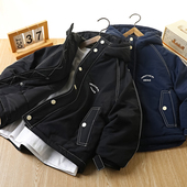 中大童加棉加厚棉袄保暖连帽棉衣 2026儿童装 男童棉服外套冬季 新款