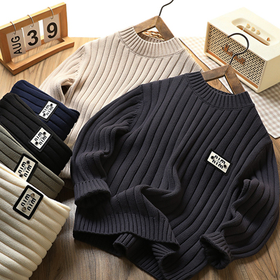 男童毛衣冬季新款2025儿童装内搭打底针织衫中大童男孩低领毛线衣