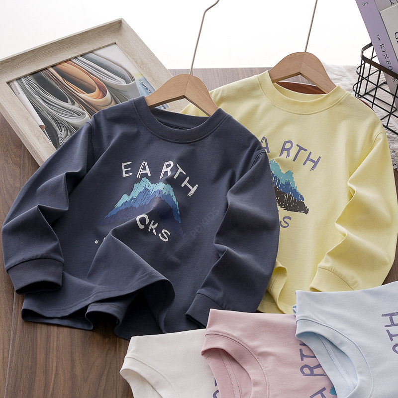 男童山峰长袖T恤2026新款春秋季儿童长袖t恤洋气圆领中大童打底衫,童装/婴儿装/亲子装,T恤,淘宝优惠券,粉丝福利购,淘宝优惠卷