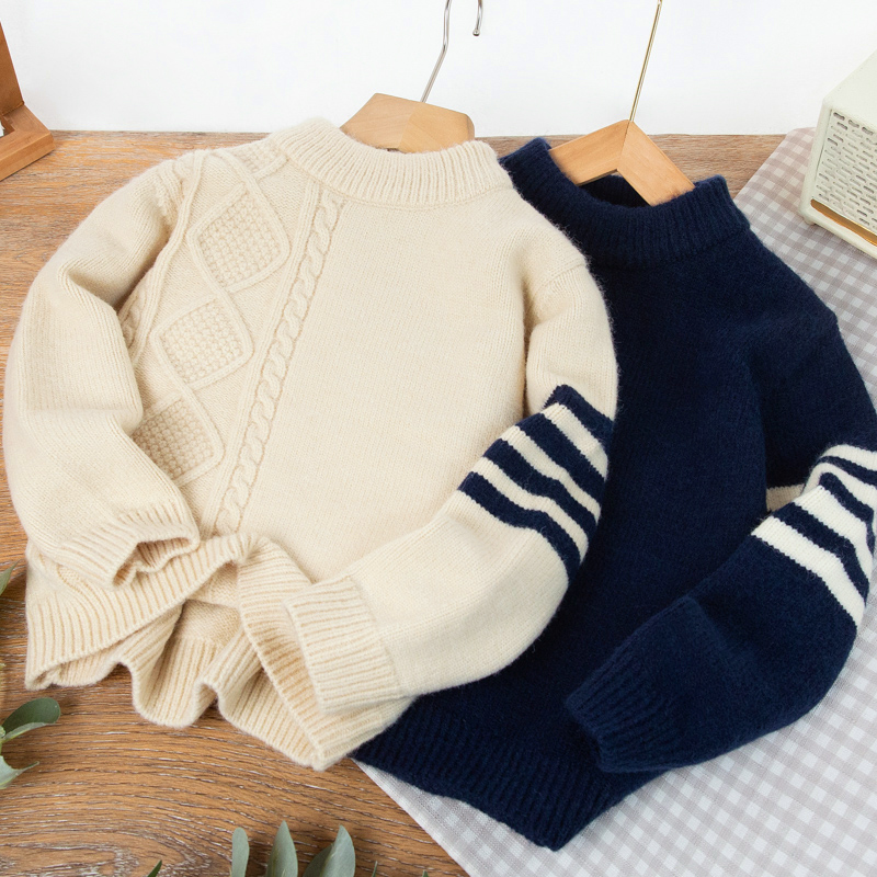 男童冬季休闲提花毛衣