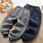 男童加绒雪地裤 子中大童男孩休闲长裤 秋冬款 2026儿童加厚一体绒裤