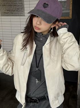 【雪地白皮衣】秋冬正肩裁剪版型双头拉链加厚棉服S251104