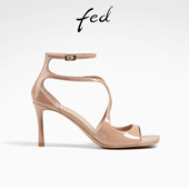 女D0426 fed优雅方头凉鞋 YAB789 女鞋 绑带露趾细跟高跟鞋 夏季 新款