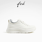 fed头层牛皮女鞋 女 小白鞋 秋真皮松糕增高超轻厚底运动休闲鞋 板鞋