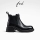 fed头层牛皮秋冬女鞋 真皮粗跟靴子女短靴烟筒靴马丁靴切尔西靴女