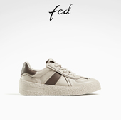 德训鞋 fed头层牛皮女鞋 女 女小白鞋 板鞋 秋季 真皮复古厚运动休闲鞋