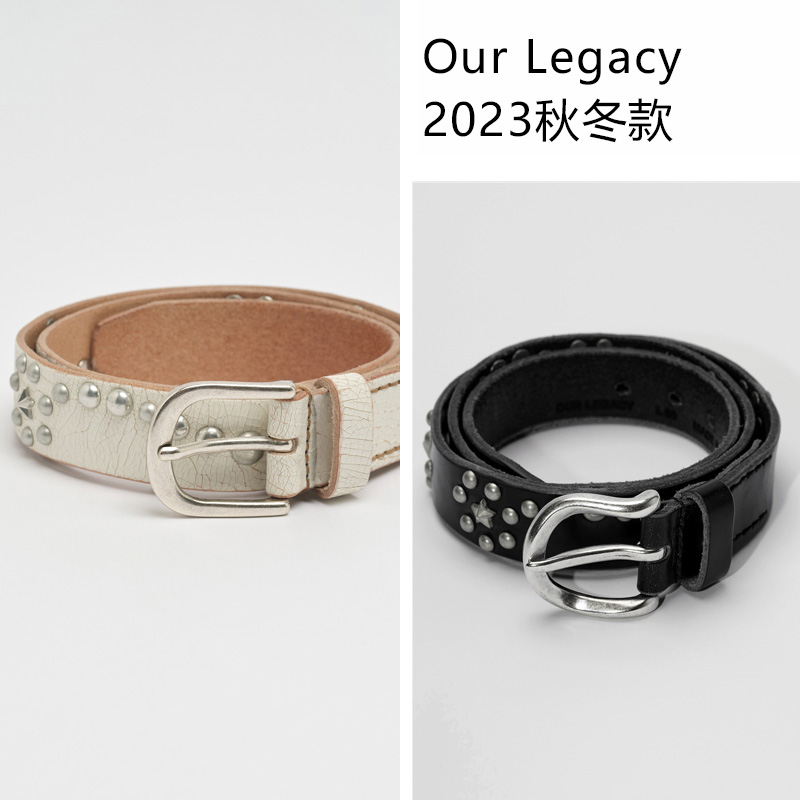 OurLegacy做旧铆钉裂纹皮带