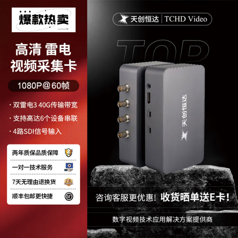 天创恒达 TC-X4LD采集卡 4路HDMI SDI高清视频直播雷电接口采集盒图片
