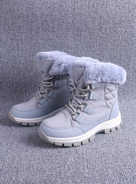 北欧冬季保暖雪地靴抗寒-30°中帮加毛加绒户外雪地棉保暖靴棉鞋
