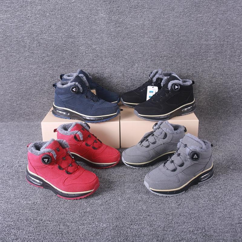 雪地靴加绒加厚保暖气垫纽扣