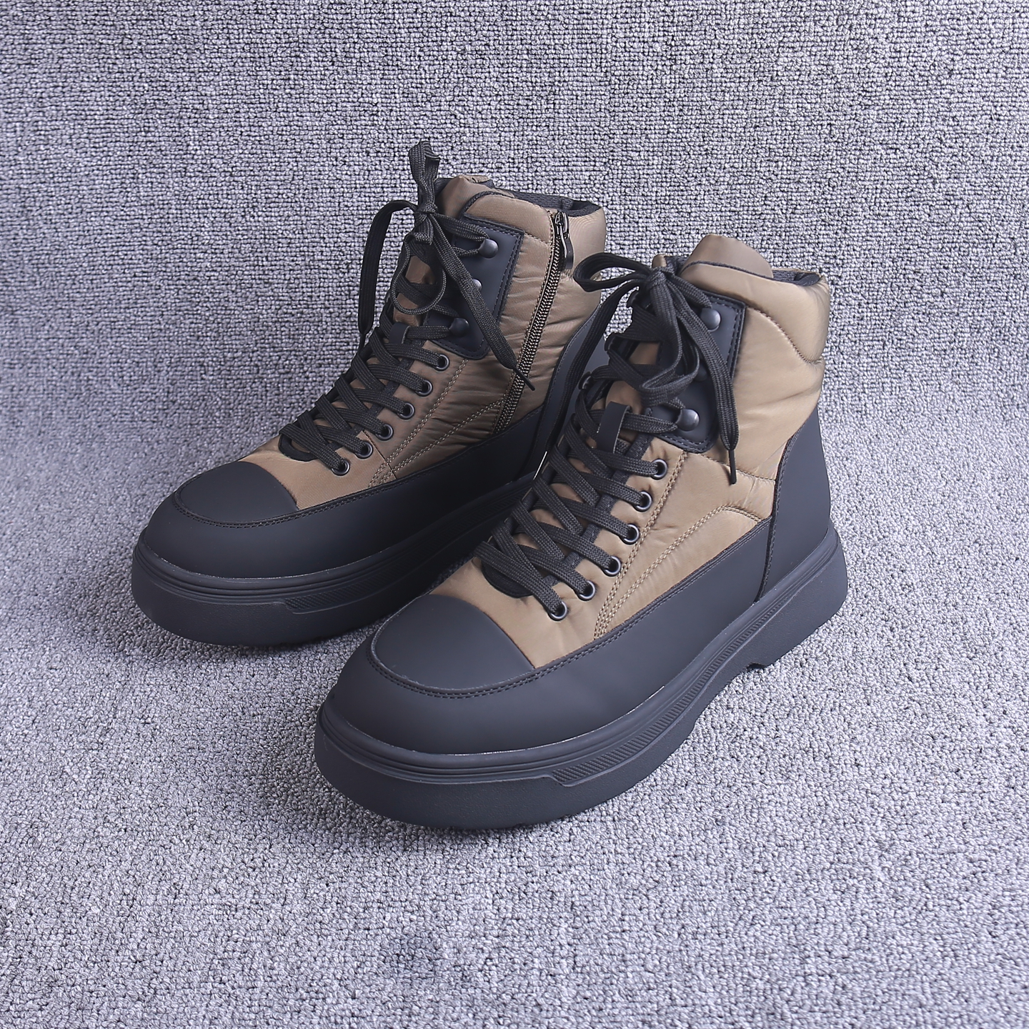 冬季保暖-30度男士加绒雪地靴冬季厚底保暖系带高帮休闲百搭棉鞋