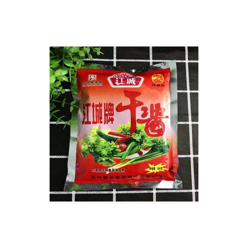 热销东北大酱吉林市特产江城牌干酱黄豆酱 大豆酱豆瓣酱300克/袋