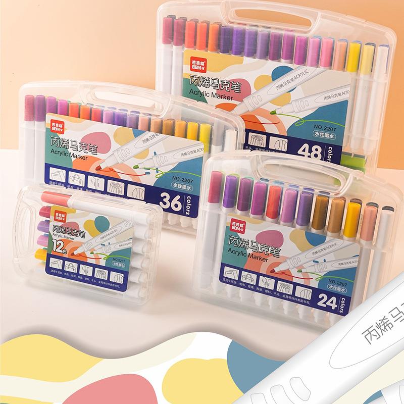 儿童丙烯马克笔防水色彩笔绘画涂鸦画笔不透色咕卡笔水性笔