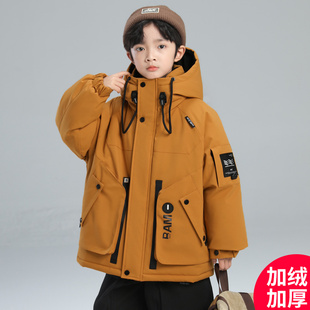 冬季 外套2025新款 中大儿童男 加绒加厚冲锋衣款 日本无印mu男童冬装