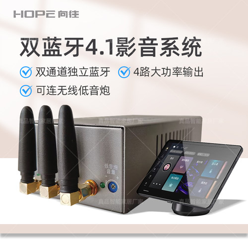 向往W400 双蓝牙吸顶功放后装双蓝牙4.1影音系统套装嵌入式音箱