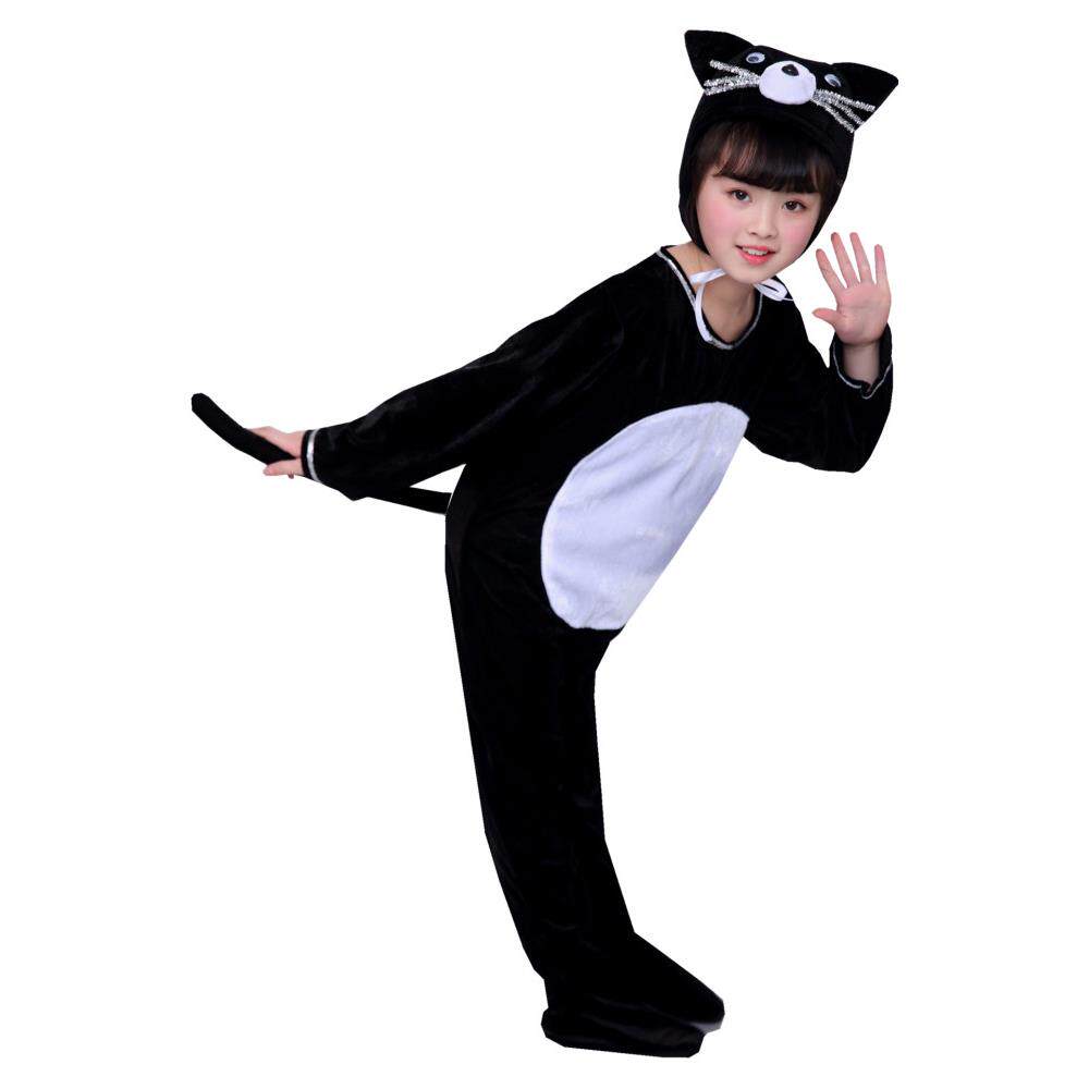 儿童小猫表演服装小猫钓鱼猫抓老鼠动物服装黑猫警长表演服装猫和