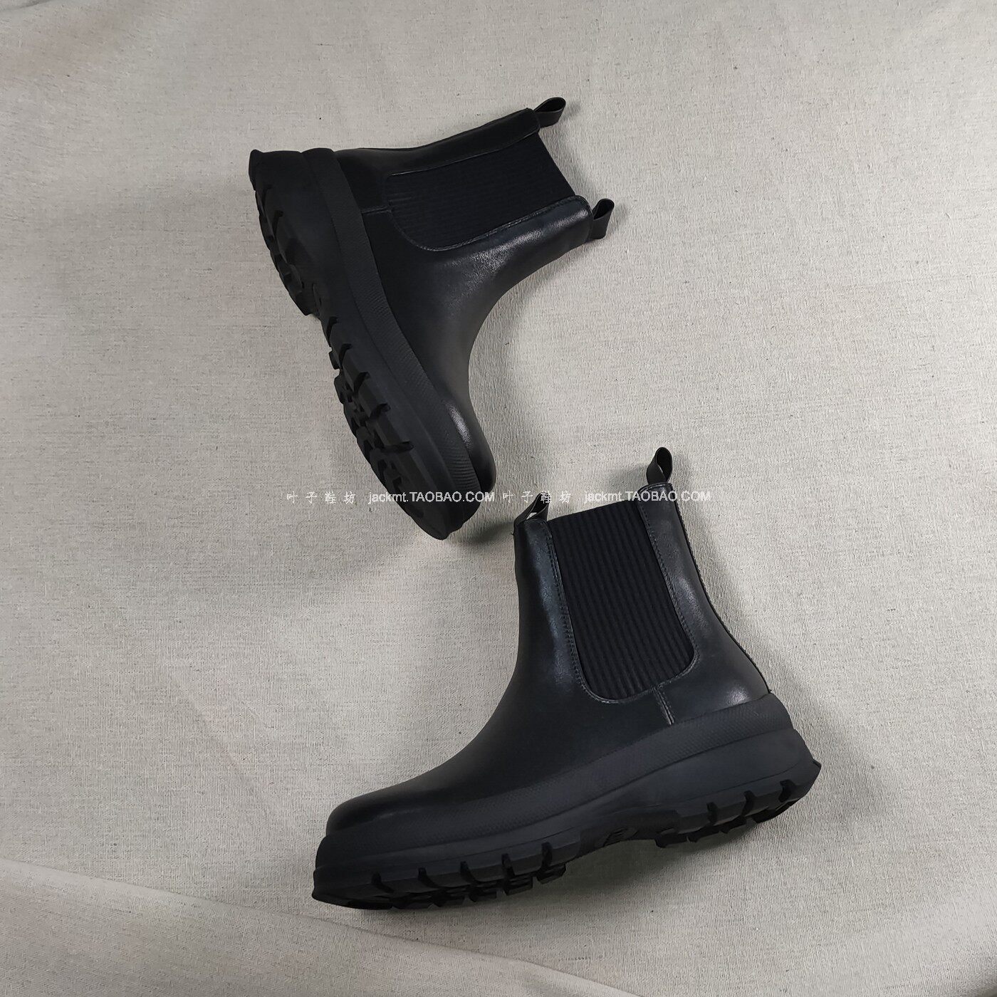 纯原~可奔跑高跟靴子！显瘦气质款 黑色真皮保暖绒短靴女直筒烟筒