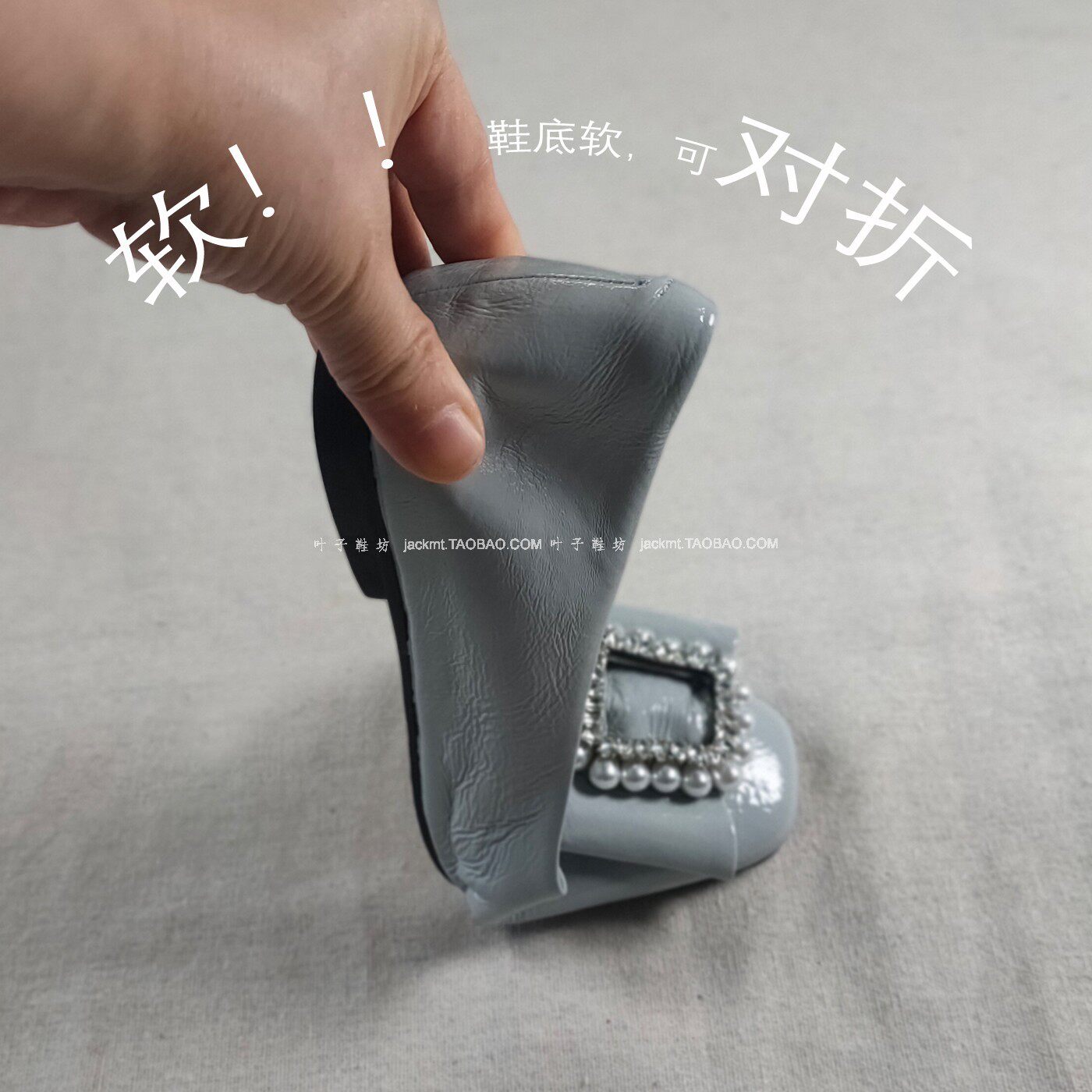 纯原~太舒服！法式英伦风优雅少女风蓝色真皮带扣平跟芭蕾舞鞋 女