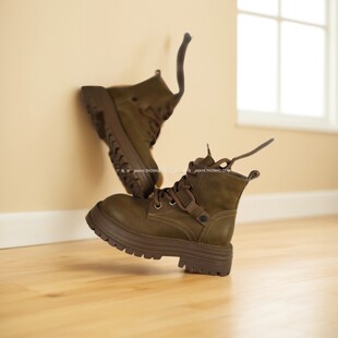 纯原！真皮马丁靴女款2026秋季新款单靴厚底小个子增高英伦风短靴