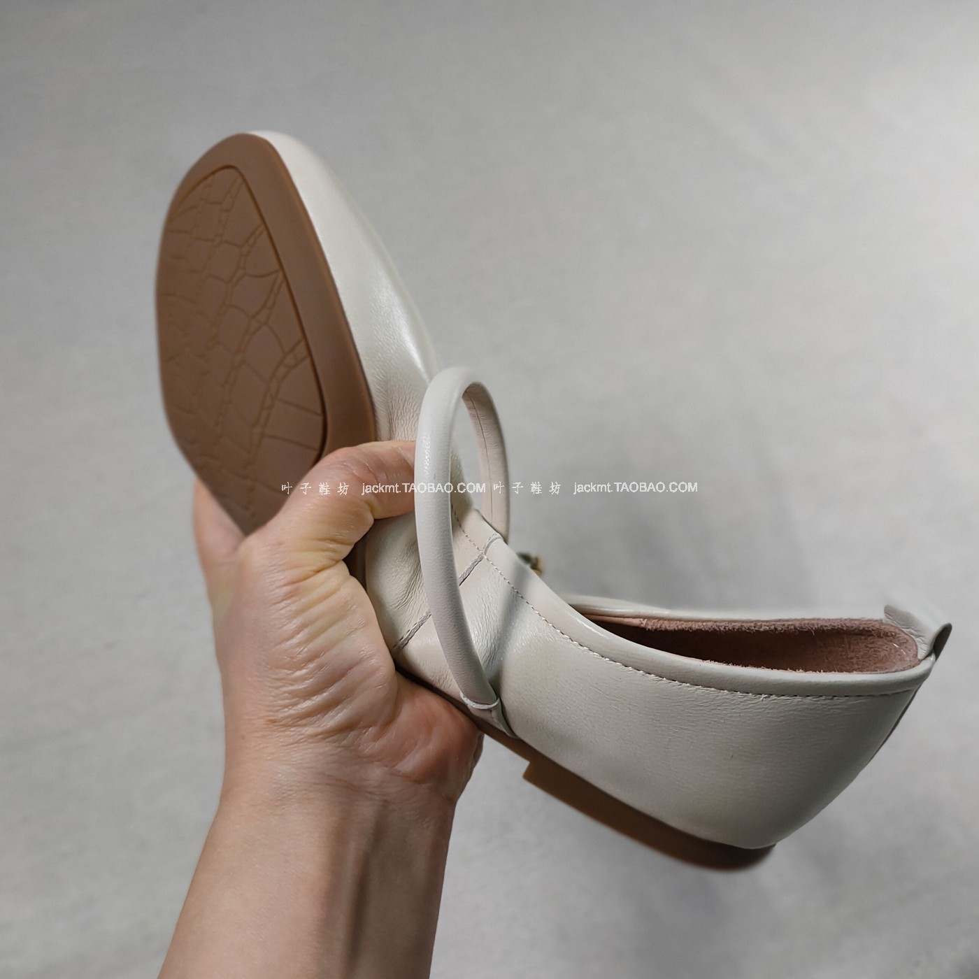 仅1对~纯原！无法取代舒适复古洋气 一脚蹬平跟米色羊皮鞋芭蕾 40