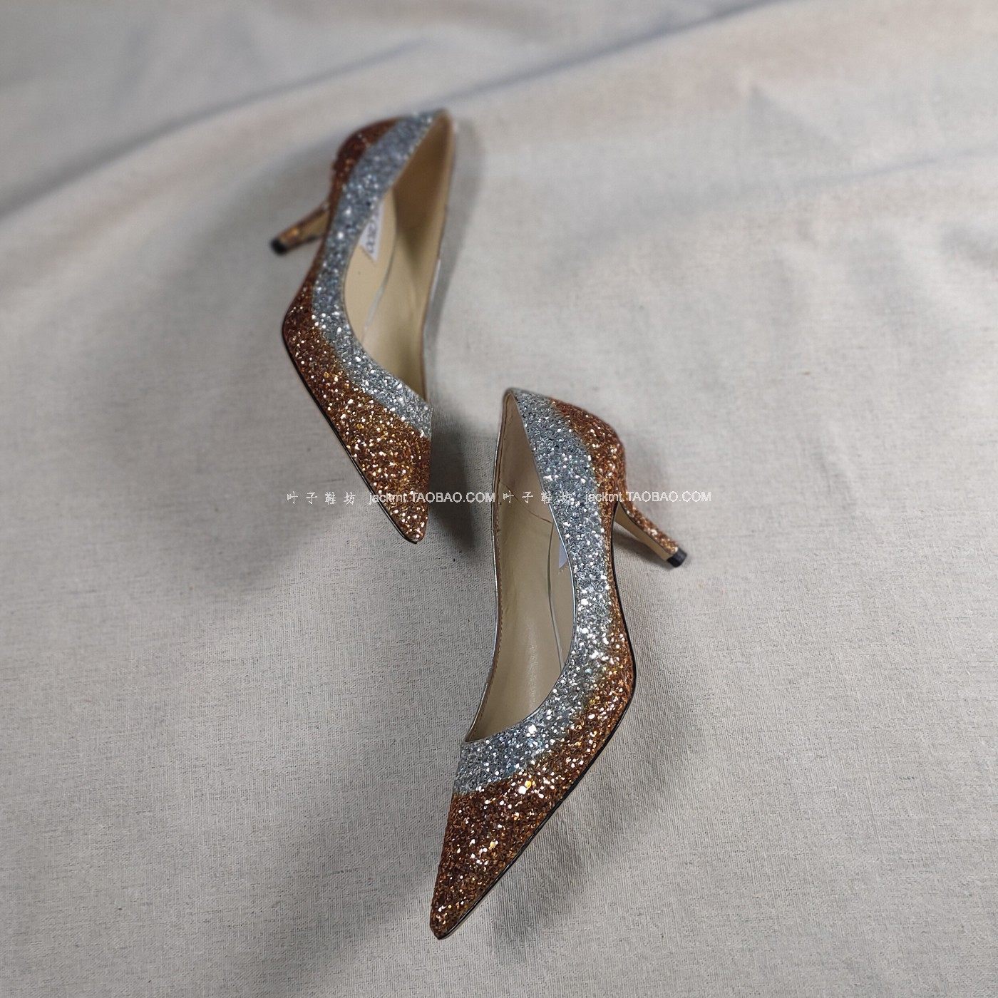 仅1对 纯原 清仓！巨好穿 干练百搭亮片 渐变色高跟工作鞋猫跟鞋,女鞋,浅口单鞋,淘宝优惠券,粉丝福利购,淘宝优惠卷