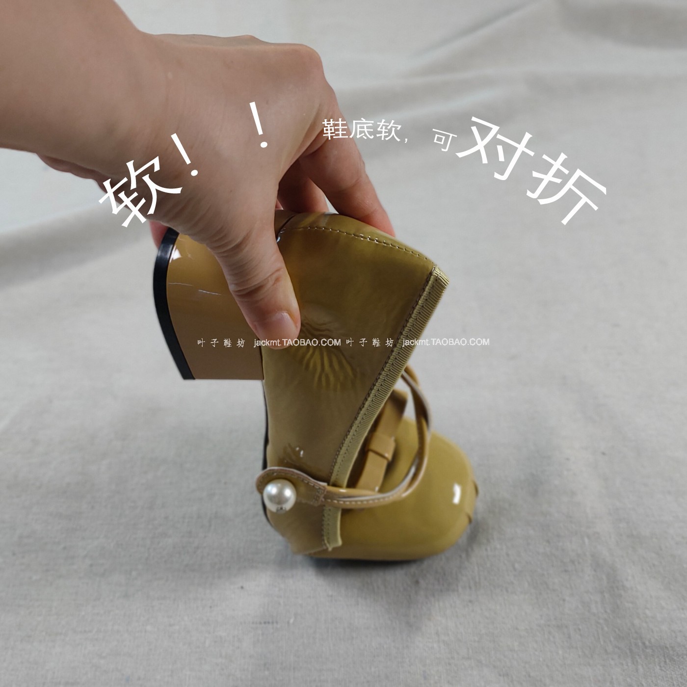 仅2对~纯原!太美了复古不撞版的美可爱蝴蝶结芥茉色粗跟玛丽珍女