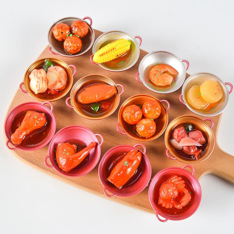 迷你微缩仿真香锅干锅火锅食物食玩模型道具娃娃屋过家家游戏玩具