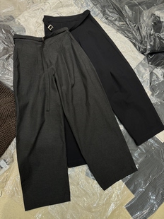 摩登 纯色 捏褶 腰带设计 FP高品 复古时髦休闲长裤 定制面料