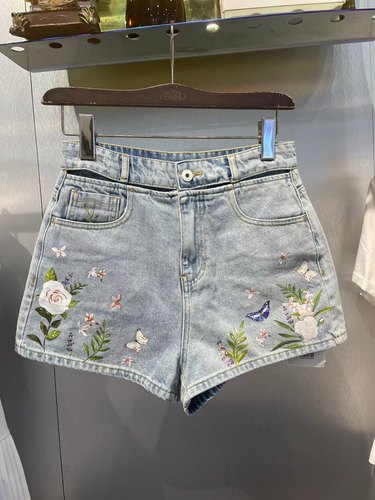 映氏ins女装专柜国内代购2020夏420241678印花牛仔短裤699