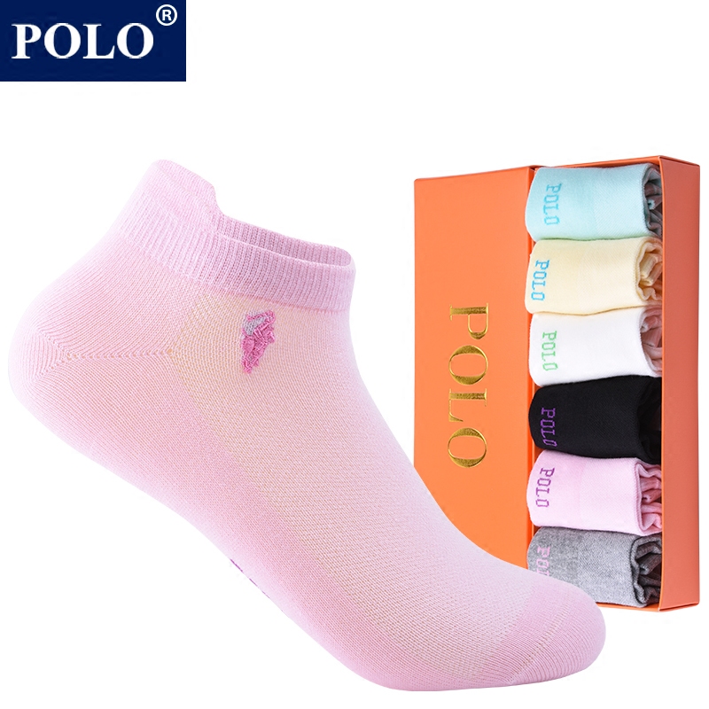 Polo新品女士薄款船袜 夏季薄款网眼女袜子 纯棉防臭短筒袜棉袜