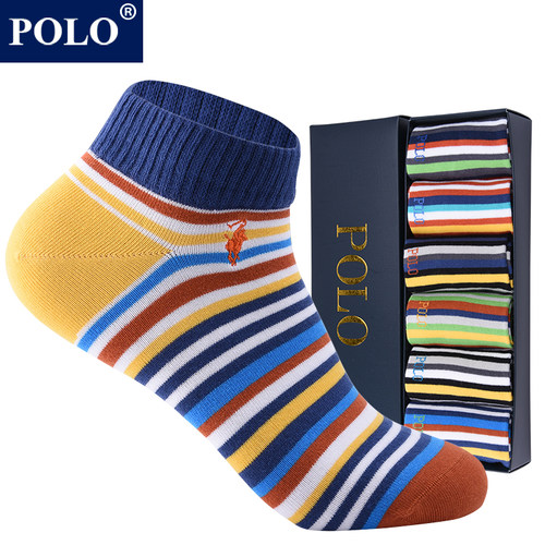 Polo袜子男纯棉夏季薄款防臭直角
