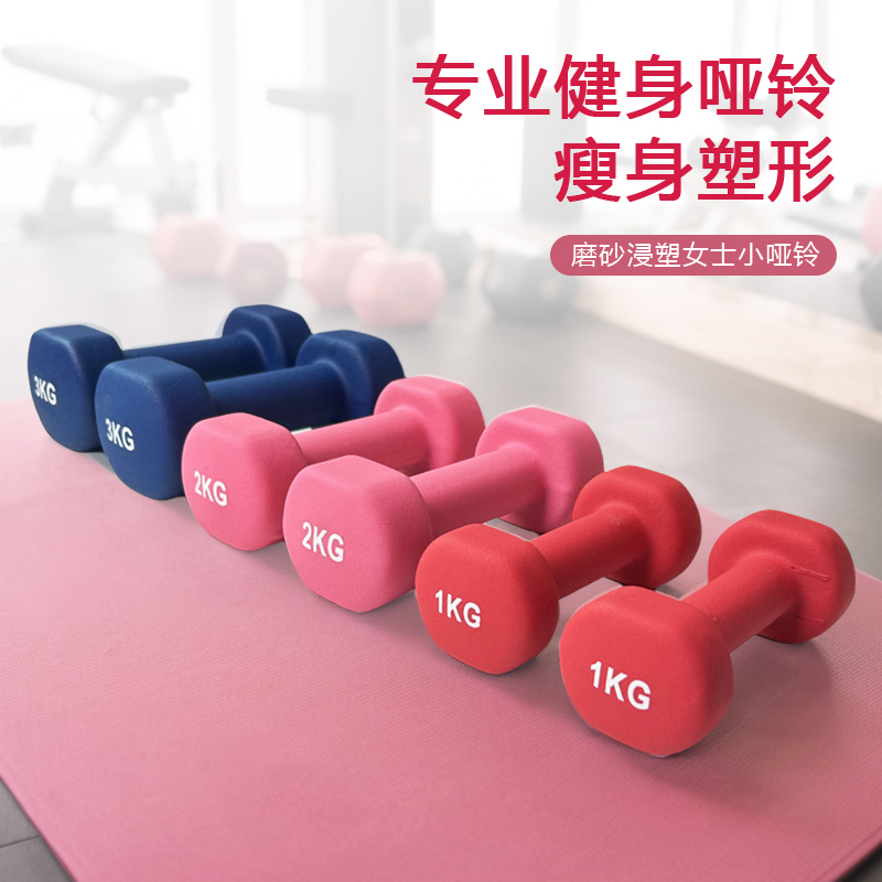 女士健身家用哑铃实心铸铁