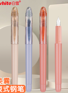 白雪FP022直液式练字可擦钢笔EF尖可换墨囊书写速干高颜值墨水可