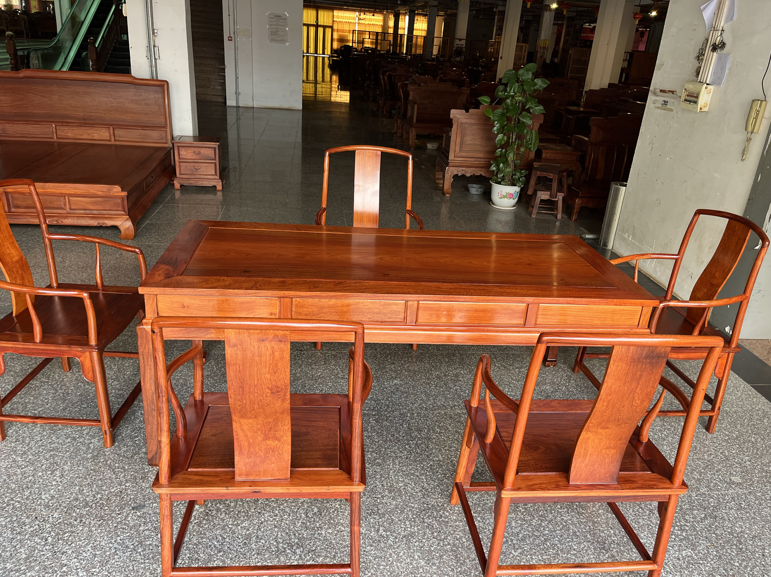 大果紫檀会议茶桌阳台小茶台缅甸花梨泡茶古典桌子古典家具茶几