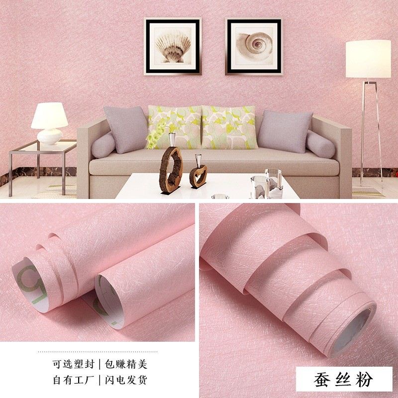 热销现货厂促水德名雪亚麻布壁纸墙布 竖纹暗纹防水自粘纯色客厅