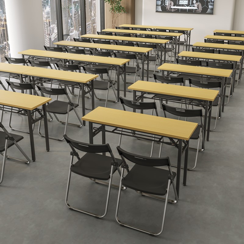 热销折叠培训桌简易双人会议桌组合长条桌户外学习电脑桌餐桌办公