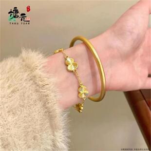 假黄金手镯沙金女镀金正品999纯金色古法传承仿真假金镯子首饰品