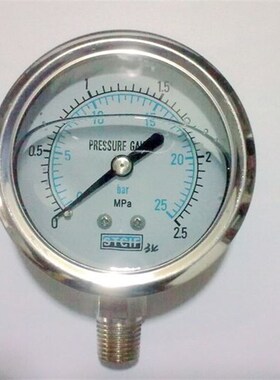 热销YN60  0~1MPa外壳不锈钢耐震充油抗震压力表水压气压表 上海