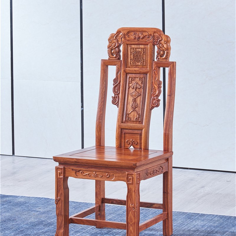 热销红木餐椅刺猬紫檀实木新中式靠背官帽椅办公家用花梨木红木小